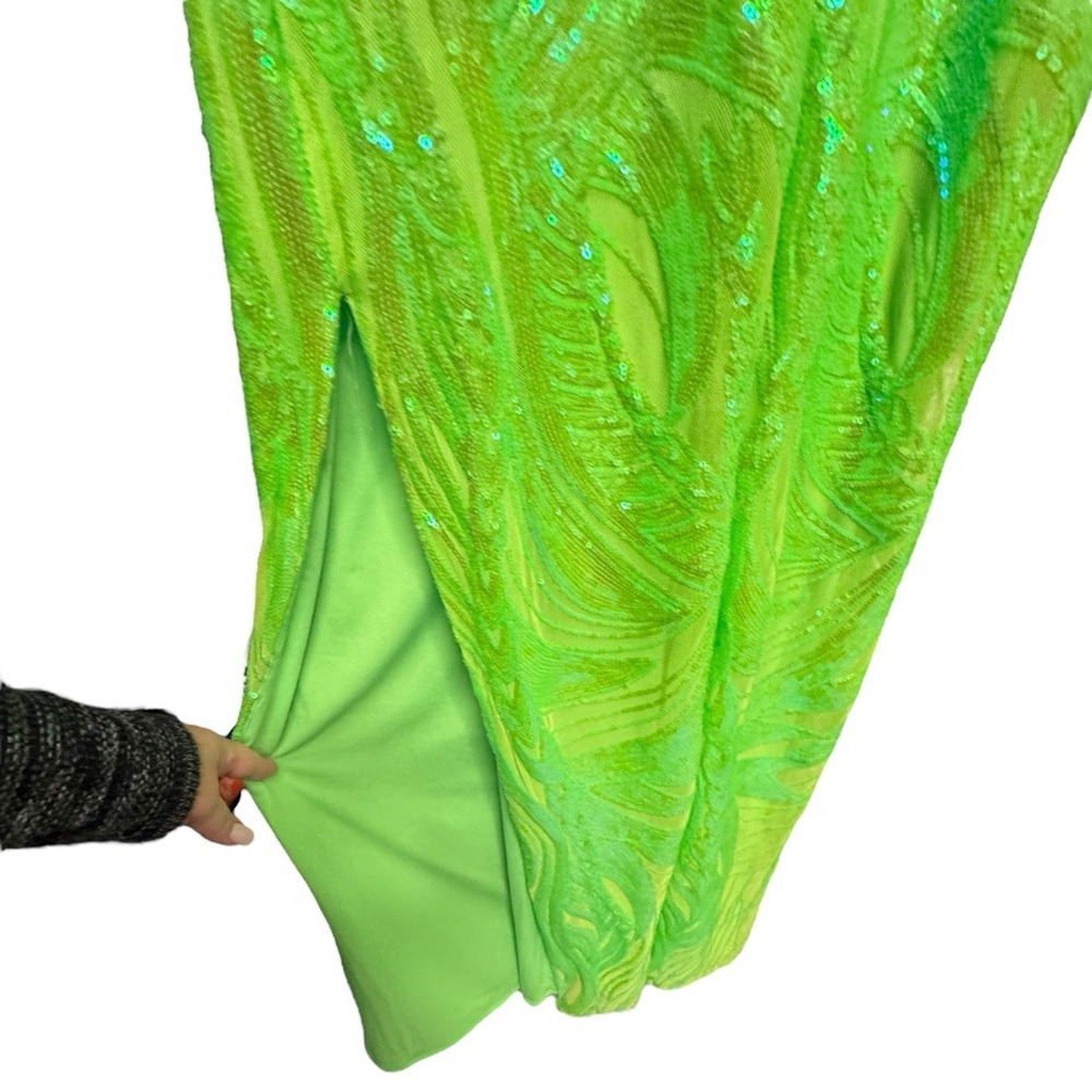 Morgan & Company Lime Green Evening Gown - Picture 7 of 11